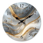 A Luxurious Golden Fluid Marble-Patterned Wooden Wall Clock