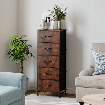 48IN Dresser With 5 Fabric Drawers, Steel Frame