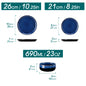 2/24 PCS Starry Blue Reactive Glaze Stoneware Dinnerware Sets, Ceramic Plates Set with 4 pcs Dinner Plate/Dessert/Bowl