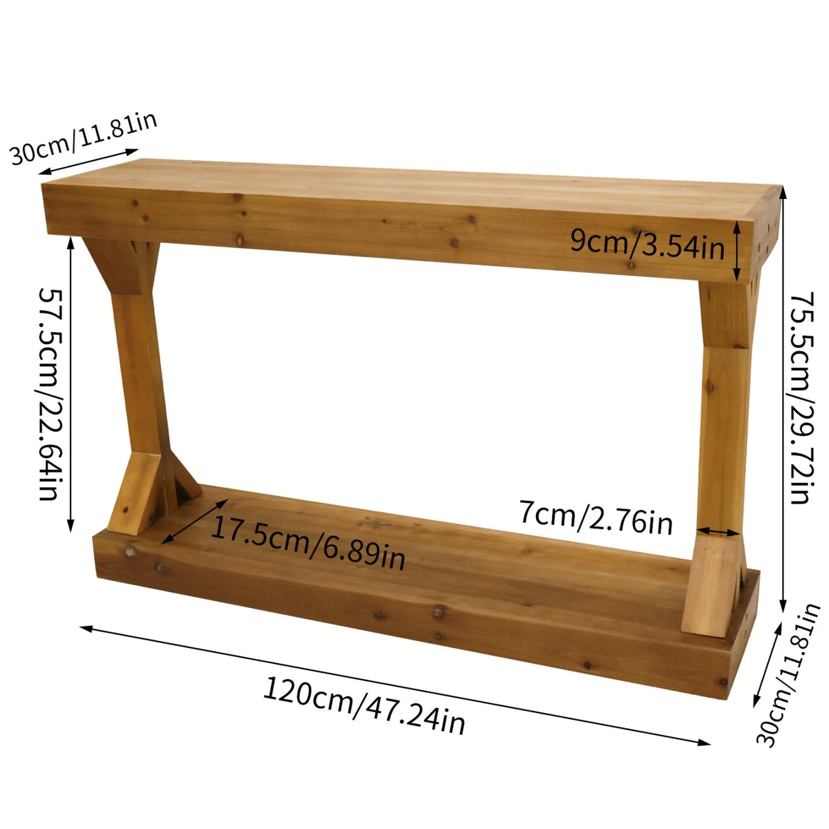 120cm Solid Wood Console Table, Farmhouse Entryway Table, Rectangular Couch Tables, Behind Sofa Accent Tables for Hallway ,Living Room