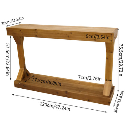 120cm Solid Wood Console Table, Farmhouse Entryway Table, Rectangular Couch Tables, Behind Sofa Accent Tables for Hallway ,Living Room