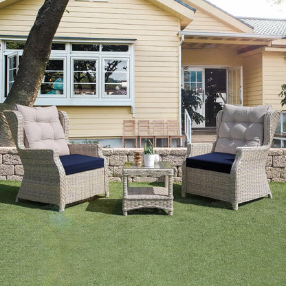 Outdoor Chair Cushions, Pack of 4, Water Resistant with Ties