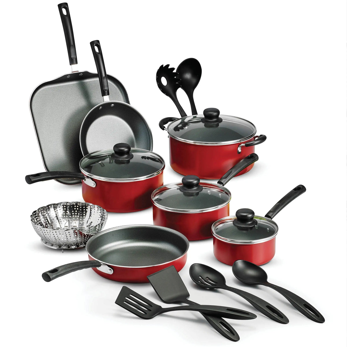 18-Piece Nonstick Cookware Set, Asphalt