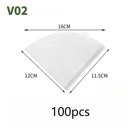 50/100pcs Disposable Cone Coffee Filter Paper for Pouring and Drip Coffee Machines