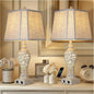 28.5" Table Lamps Set of 2 with Fabric Shades for Bedroom and Living Room with USB