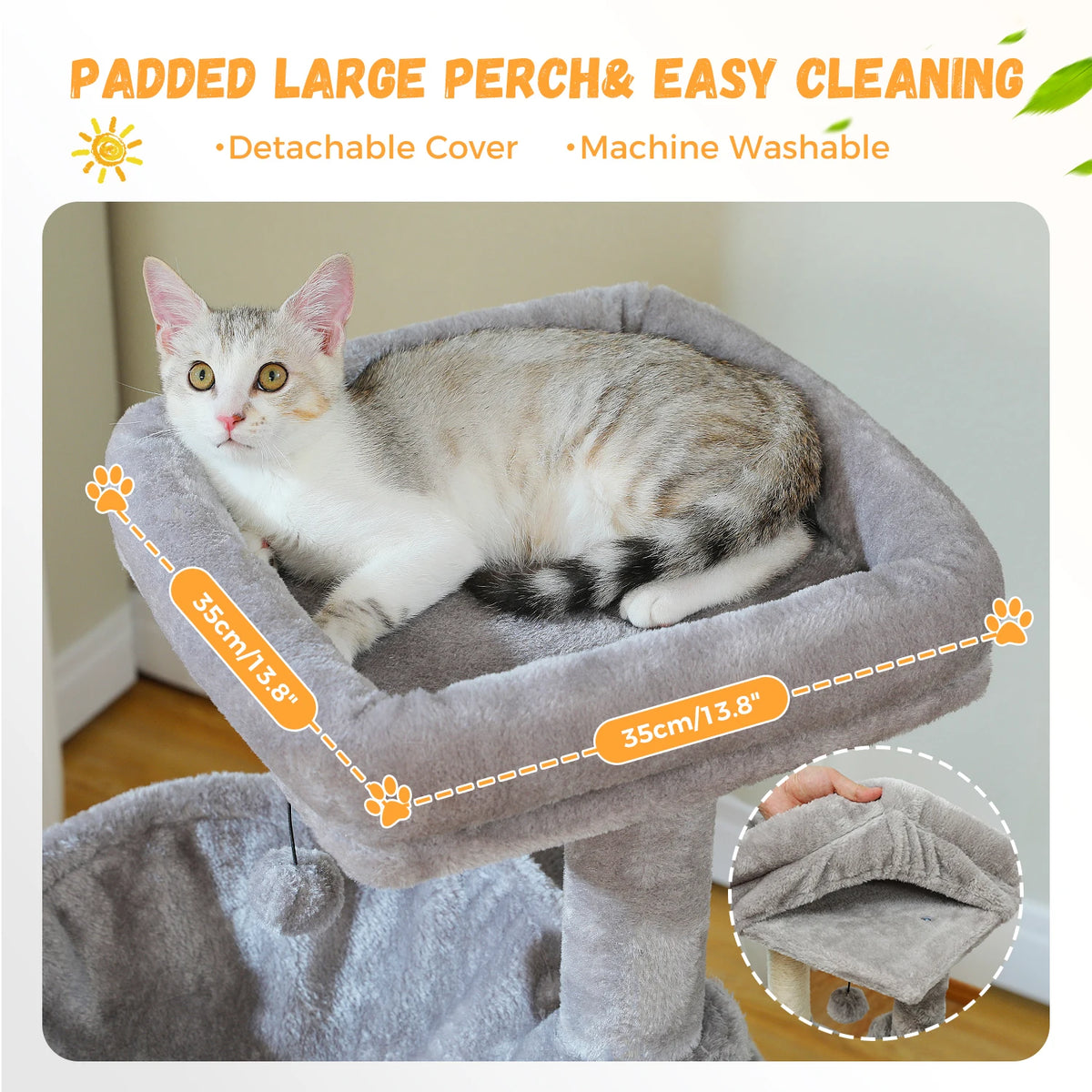 Large Cat Tree for Indoor Cats, Multi-Level Tower with Spacious Condos, Sisal Scratching Pad