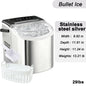 Portable Silver Stainless Steel Ice Maker with Handle, Produces 29 Pounds of Ice in 24 Hours