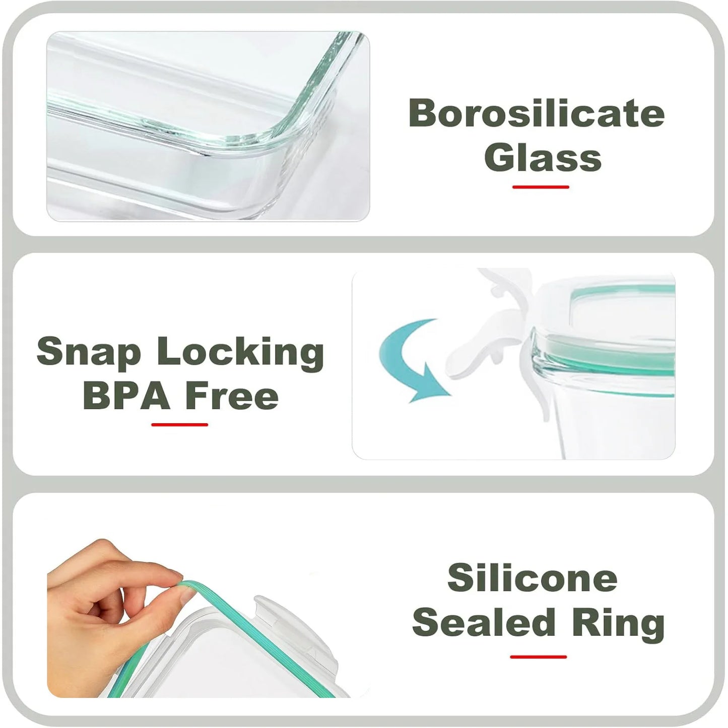 8-Pack Airtight Glass Food Storage Containers for Microwave,Oven,Freezer and Dishwasher