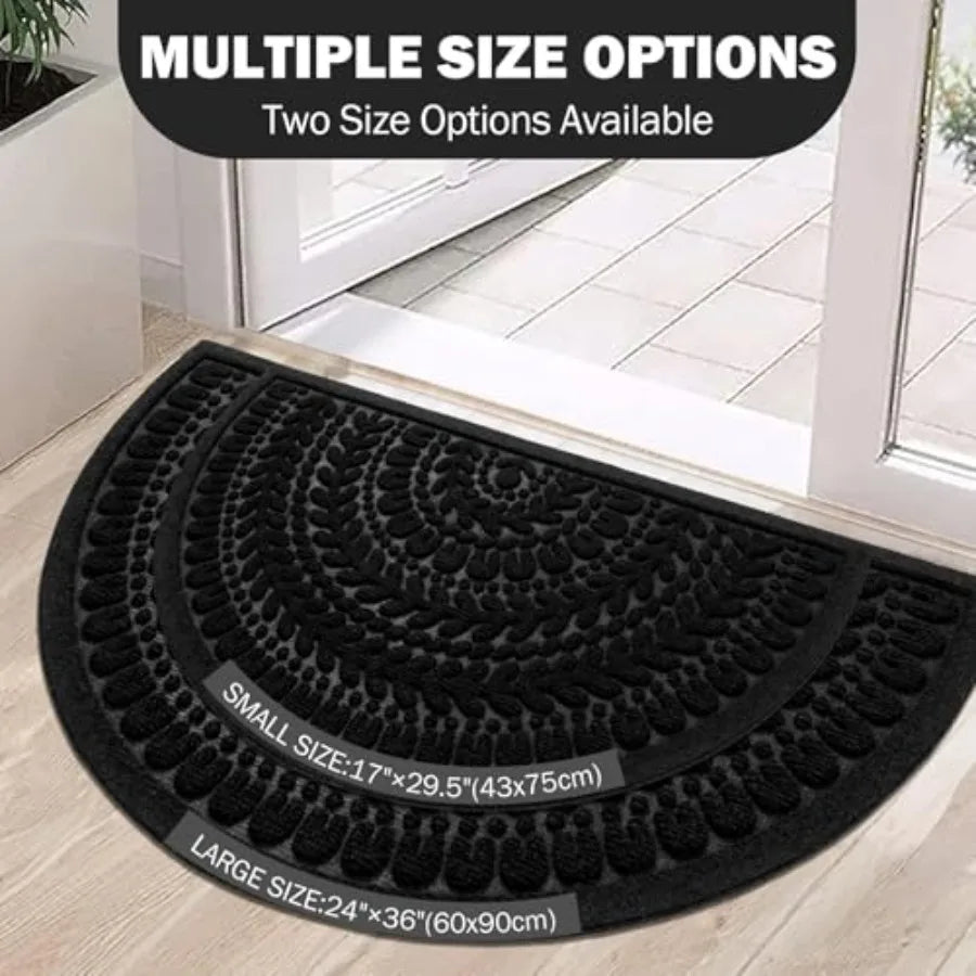 Half Circle Welcome Mat 17x30, Indoor and Outdoor