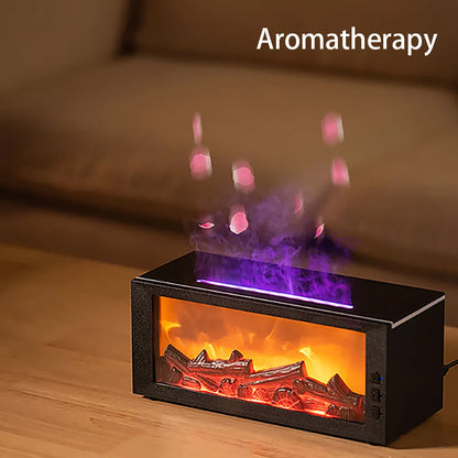 300ml Flame Effect Humidifier & Aroma Diffuser,  with Remote & Timer, Auto Shut Off, Realistic Fireplace for Home Decor