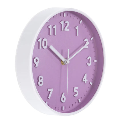 8 Inch 3D Quartz Wall Clock , Battery Operated Silent Non-Ticking