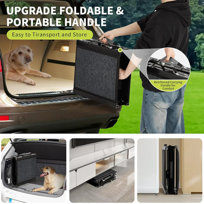 Upgraded Folding Dog Ramp For Cars With Non-Slip Surface, Portable
