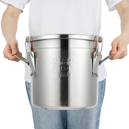 12L 304 Stainless Steel Kitchen Container for Rice, Oil, Airtight Durable, Corrosion Resistant