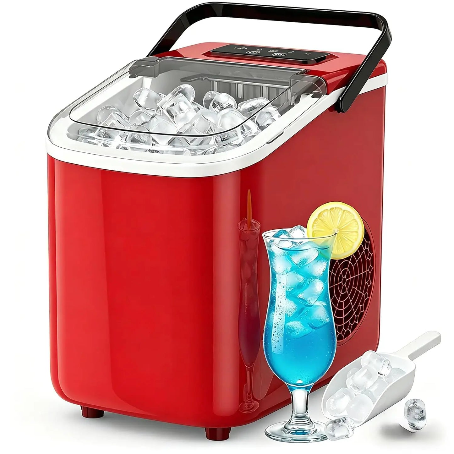 Countertop Ice Maker with Handle, Portable Self-Cleaning