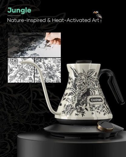 Electric Gooseneck Kettle with Color-Changing Design, for Pour-over Coffee & Tea