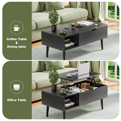 Lift Top Coffee Tables For Living Room, 39.37"x19.7" Wood, Adjustable Storage Shelf, Easy Lift Or Lower