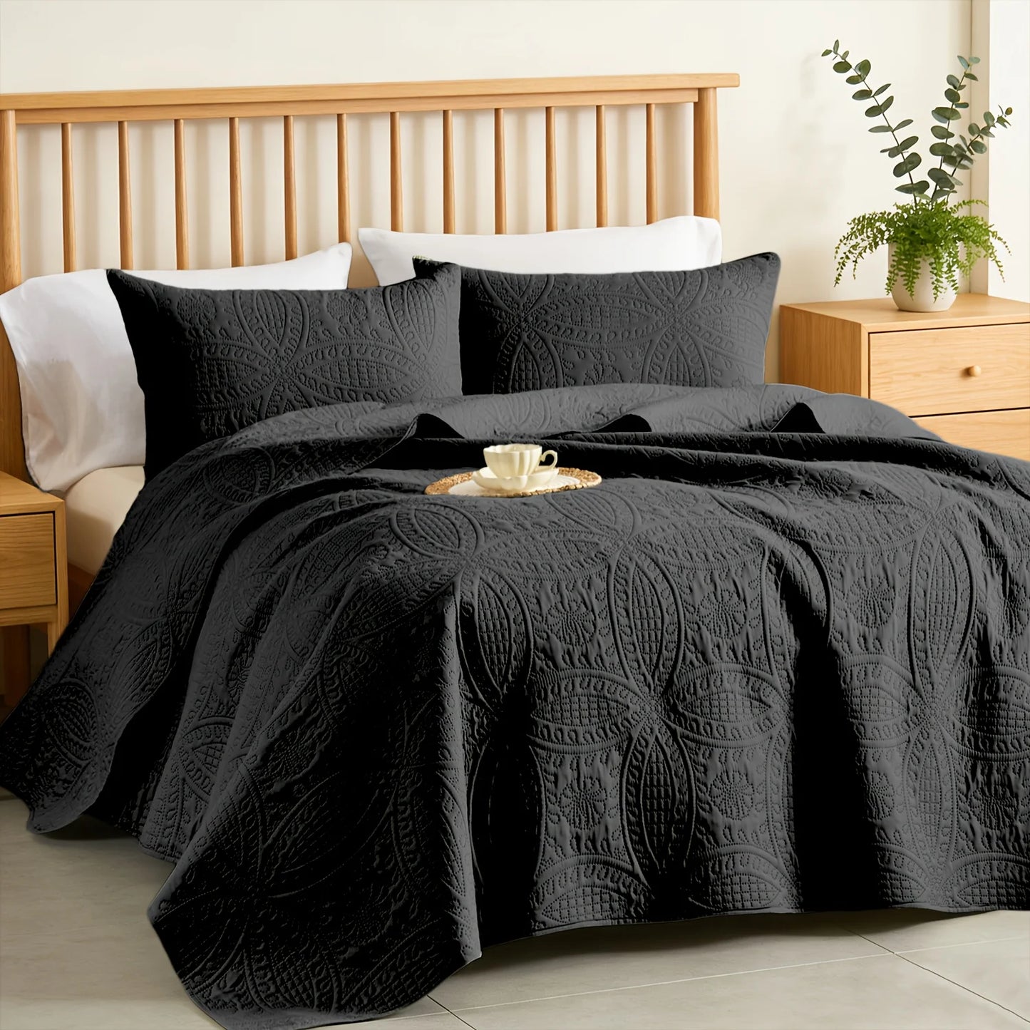 3pcs Or 2pcs Luxury Lightweight Bedspreads Set -Anti-cat Scratch Soft And Breathable Quilt Microfiber Bedspread