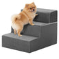 3-5 Step Right Angled Foam Dog Stairs Ramp for Small Dogs, Indoor Non-Slip Pet Ladder