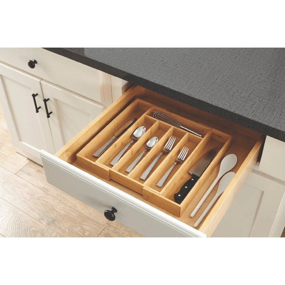 Natural Bamboo Expandable Silverware /Utensil Organizer