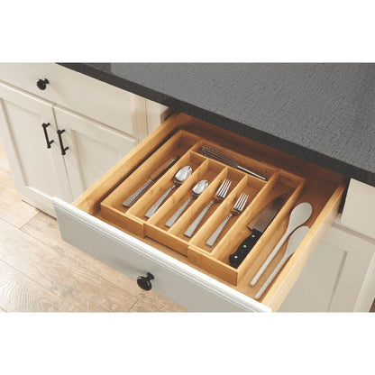 Natural Bamboo Expandable Silverware /Utensil Organizer