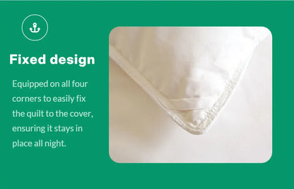 1 Piece Duck Feather Quilted Comforter - 100% Duck Feather Bedding for Allergy Sufferers