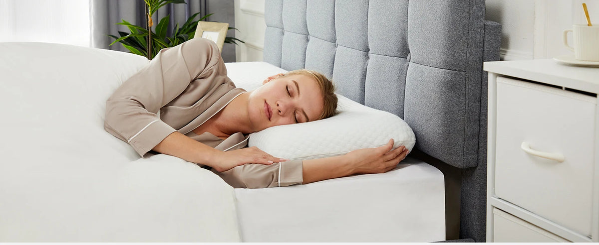 2-pieces Memory Foam Pillows, Standard Size Neck Pillow, Ventilated Cooling Bed Pillow with Removable Washable Cover ,