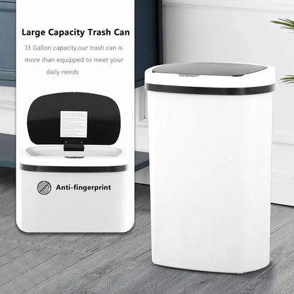 13 Gallon/50 L Kitchen Trash Can with Touch-Free Lid