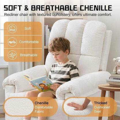 Swivel Rocker Recliner Chair, Small Recliners for Small Spaces, Upholstered