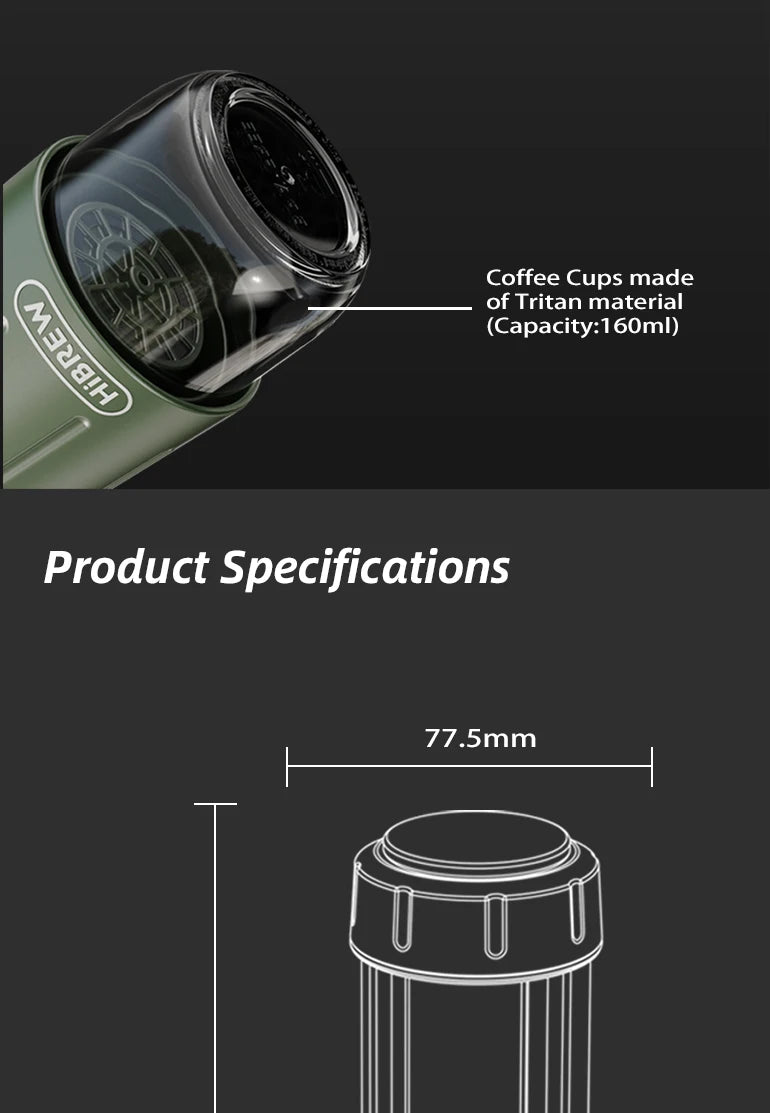2 in 1 Portable Coffee Machine, Hot/Cold Water Manual Espresso Maker For Capsule & Ground