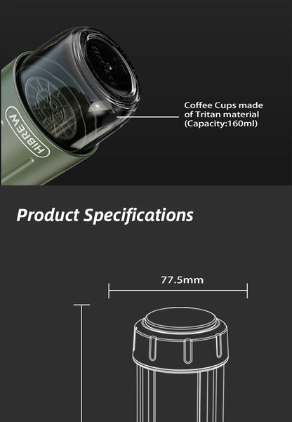 2 in 1 Portable Coffee Machine, Hot/Cold Water Manual Espresso Maker For Capsule & Ground