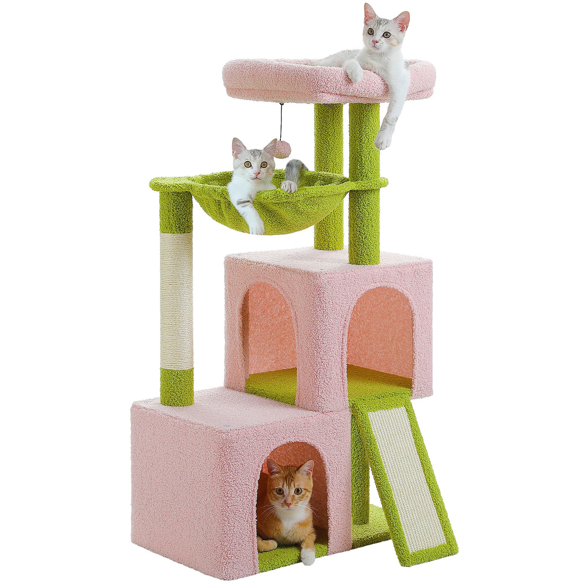 Large Cat Tree for Indoor Cats, Multi-Level Tower with Spacious Condos, Sisal Scratching Pad