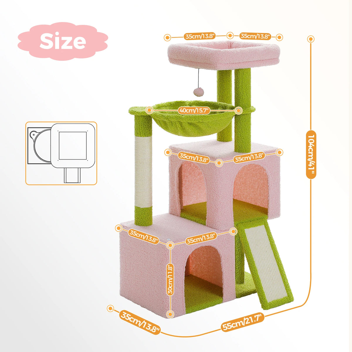 Large Cat Tree for Indoor Cats, Multi-Level Tower with Spacious Condos, Sisal Scratching Pad