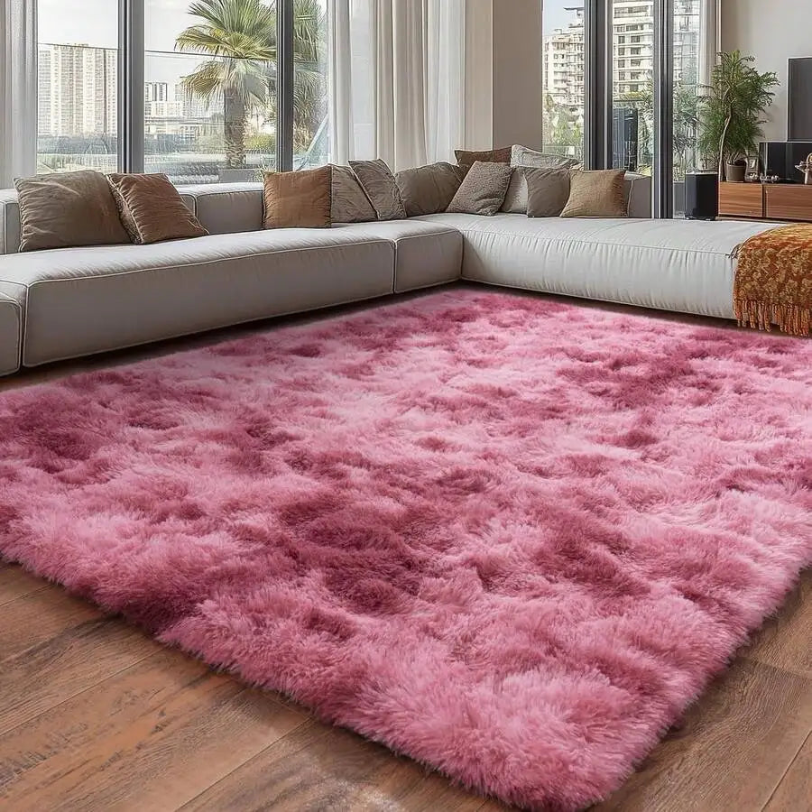 Soft Shag Rugs For Bedroom, Living Room, Luxury Modern Plush Carpet, Non-Slip