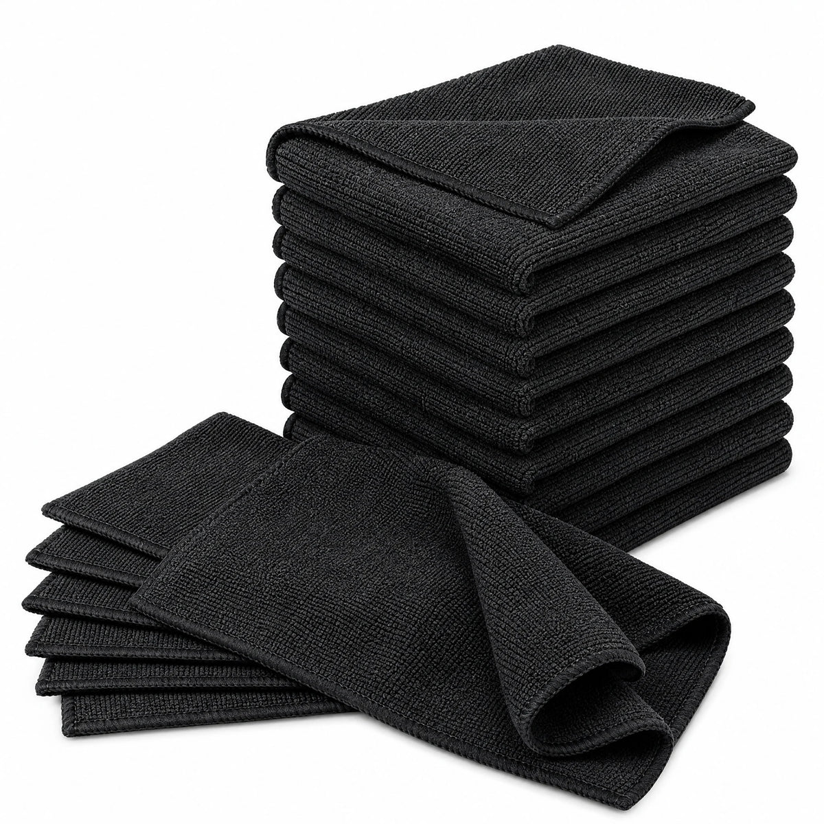 Heavy Duty Microfiber Cleaning Towels, 10 Pack, 25x25cm, Ultra Soft & Highly Absorbent, Dry & Wet Use, Streak-Free Cleaning