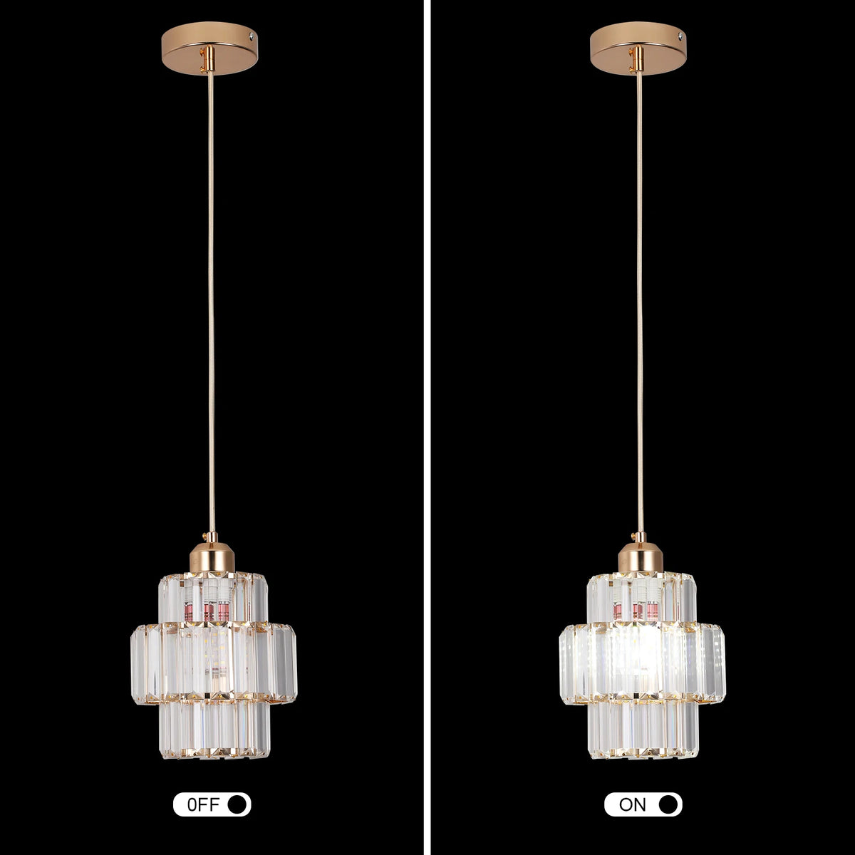 Led Crystal Pendant Light, Green Chandelier Modern Hanging Ceiling Lamp, Retro Home Decor