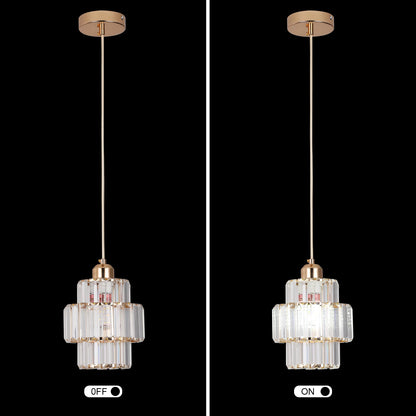 Led Crystal Pendant Light, Green Chandelier Modern Hanging Ceiling Lamp, Retro Home Decor