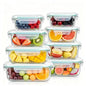 16Pcs Airtight Glass Food Storage Containers Set (8 Bowls & 8 Lids) Leakproof Meal Prep, Microwave Oven Safe, Kitchen Accessories Refrigerator Organizer for Salad Bento
