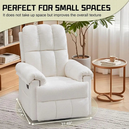 Swivel Rocker Recliner Chair, Small Recliners for Small Spaces, Upholstered
