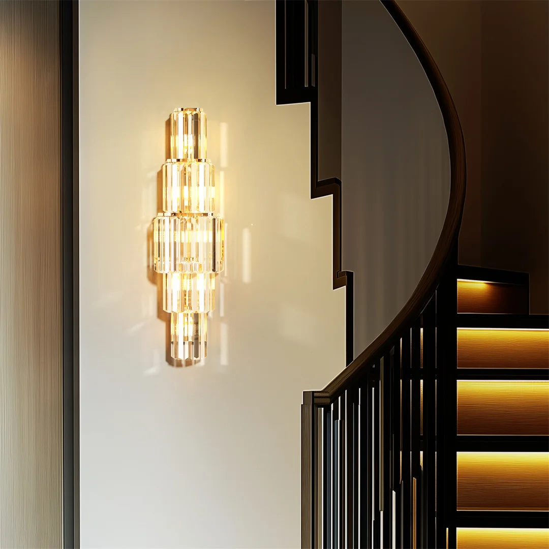 Modern Crystal Wall Lamp, 3-Layer Crystal Sconce
