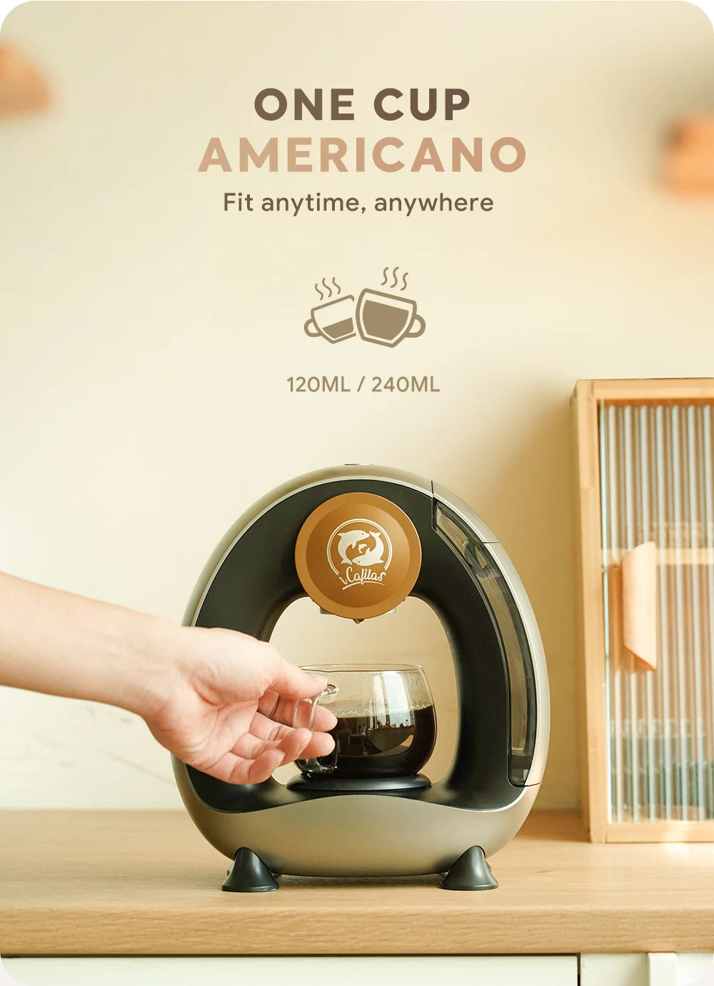 MINI Q Coffee Maker, Portable Machine Compatible with Coffee Powder & Tea