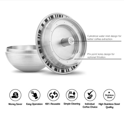 Stainless Steel Reusable capsules for Nespresso vertuo coffee machine