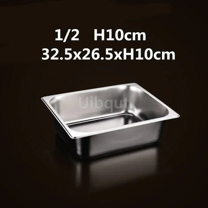 Square pot Kitchen Pans, 304 stainless steel 1/9 1/6 1/4 1/3 Food Chafing pans, Buffet Containers Lid 0.7 mm