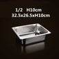 Square pot Kitchen Pans, 304 stainless steel 1/9 1/6 1/4 1/3 Food Chafing pans, Buffet Containers Lid 0.7 mm