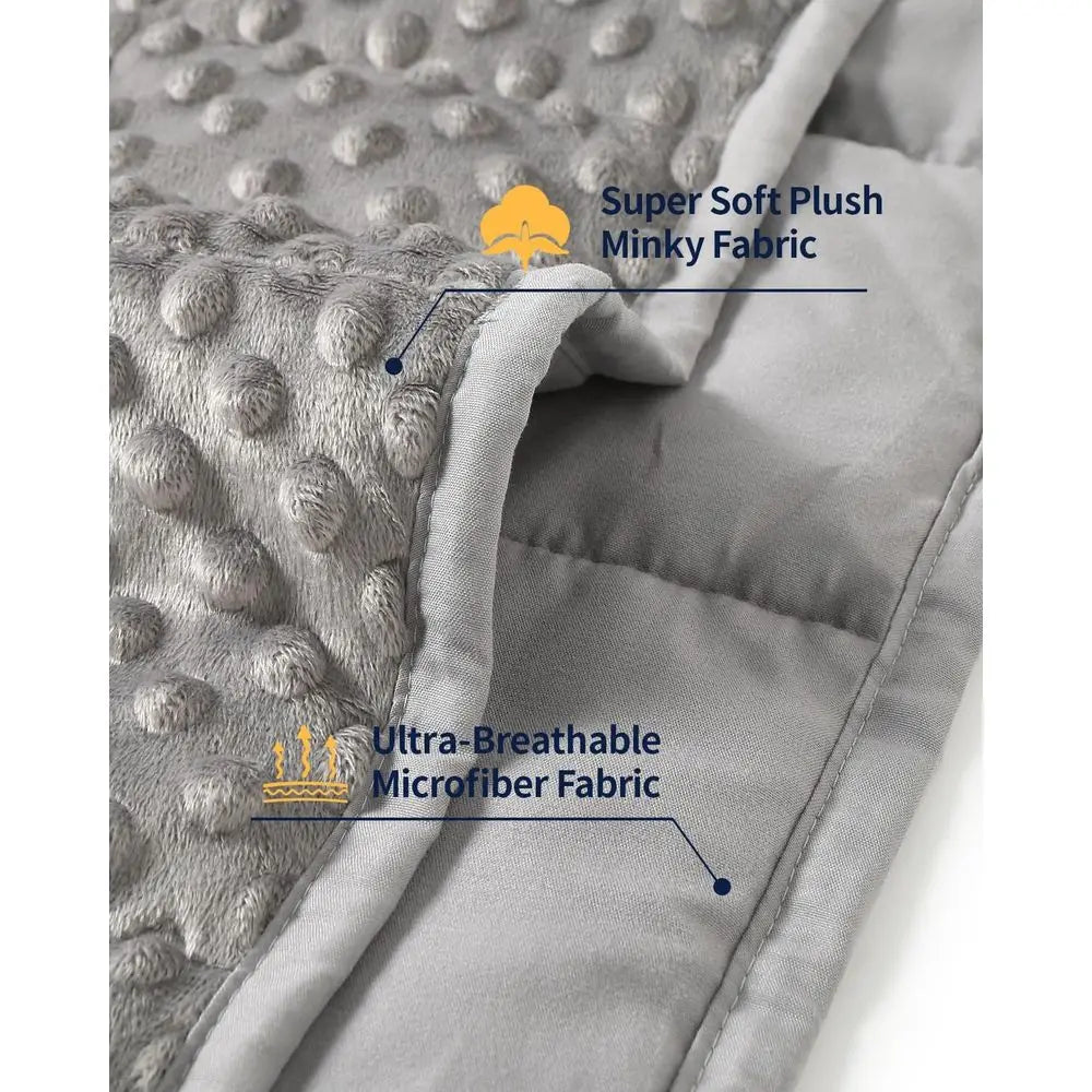 Weighted Blanket Queen Size, 15 lbs, Heavy Minky Blanket, Washable