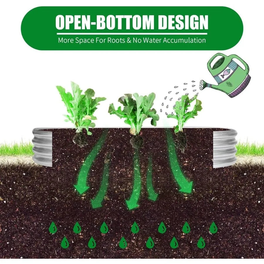 6 ft x 2 ft Raised Garden Bed, Metal Elevated Planter for Vegetable Flower Herb 2pk