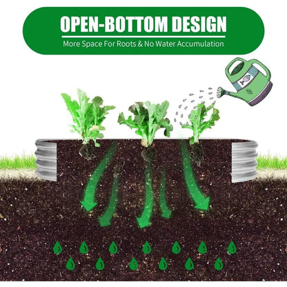 6 ft x 2 ft Raised Garden Bed, Metal Elevated Planter for Vegetable Flower Herb 2pk