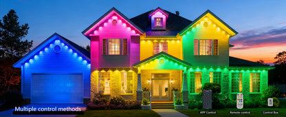 Smart Permanent Outdoor Lights for Eaves, IP67 Waterproof Light String with App Remote Control, Music Sync for House Roof Decor