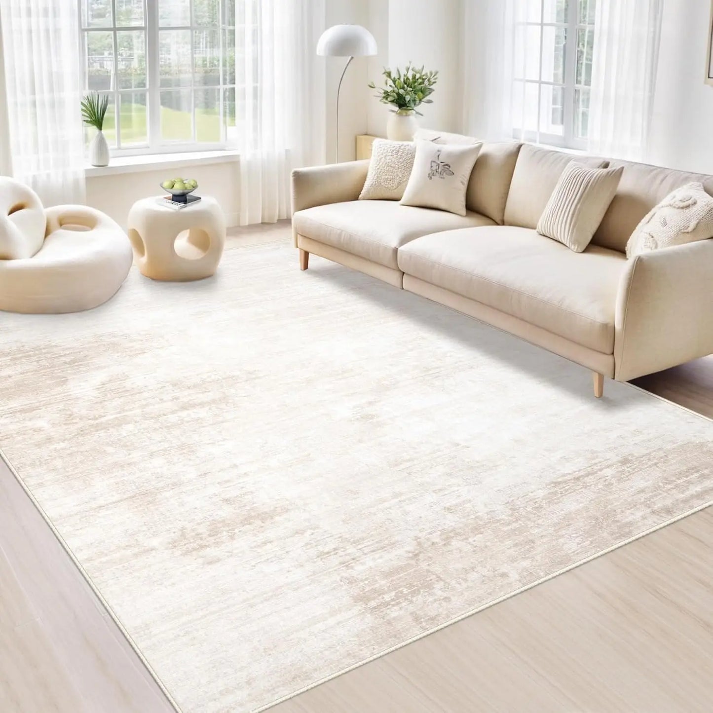 6x9 Modern Abstract Rug for Living Room -Washable Soft Non Slip Stain Resistant