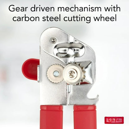 Manual Stainless Steel Can Opener with Chrome Finish