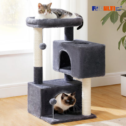 Large Cat Tree for Indoor Cats, Multi-Level Tower with Spacious Condos, Sisal Scratching Pad